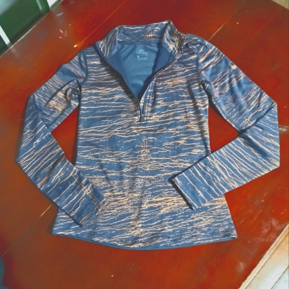 S) Nike Pro Dri Fit 1/4 Zip Pull Over RUNNING SWEATER